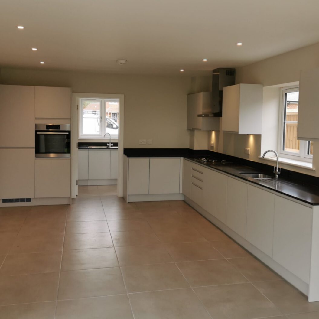 Modern kitcen with white cupboards